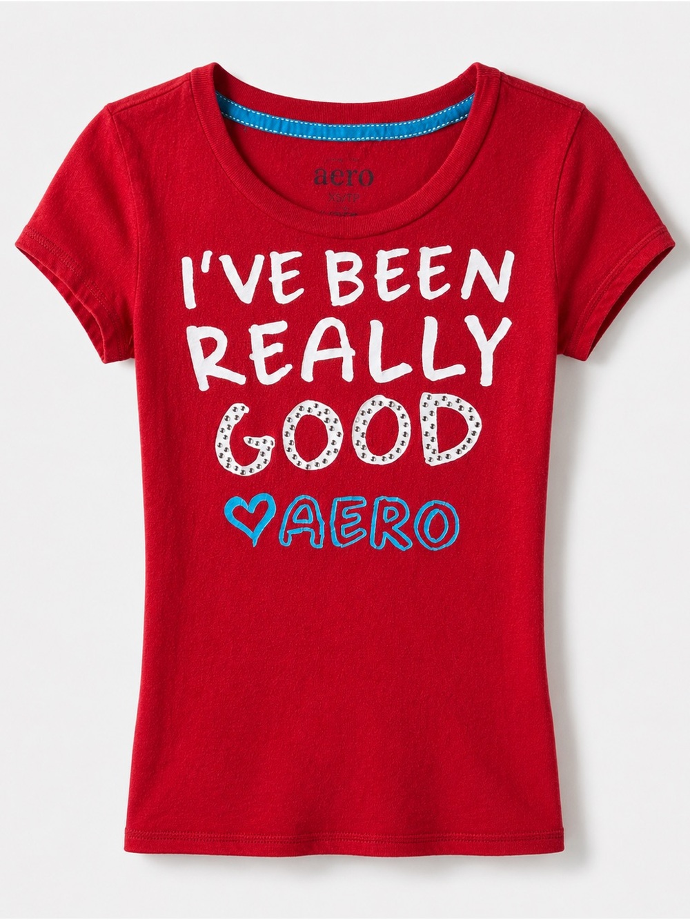 Red Aeropostale ‘I've Been Really Good' Graphic Tee- Y2K- Sz XS